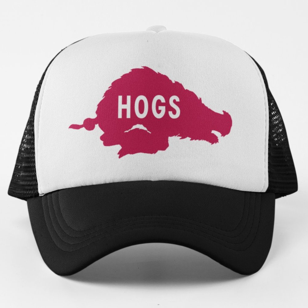 NEW Arkansas Razorbacks Hogs Retro Logo Foam Trucker Snapback Hat 2TONE BLACK